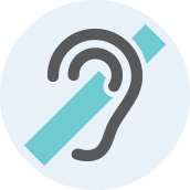 Ear with a line struck through it